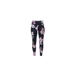 Velocity Leggings Womens L Black Excellent Floral Tropical Pockets Mesh Gym